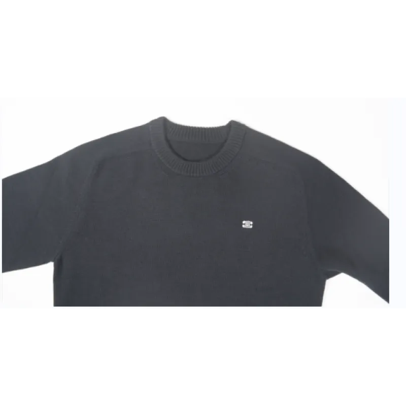 TRIOMPHE CREW NECK SWEATER IN WOOL AND CASHMERE BLACK / OFF WHITE