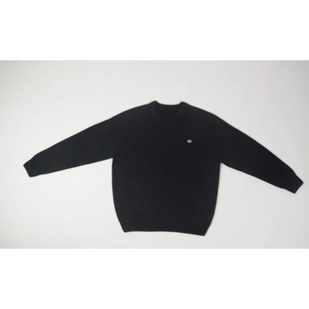 TRIOMPHE CREW NECK SWEATER IN WOOL AND CASHMERE BLACK / OFF WHITE