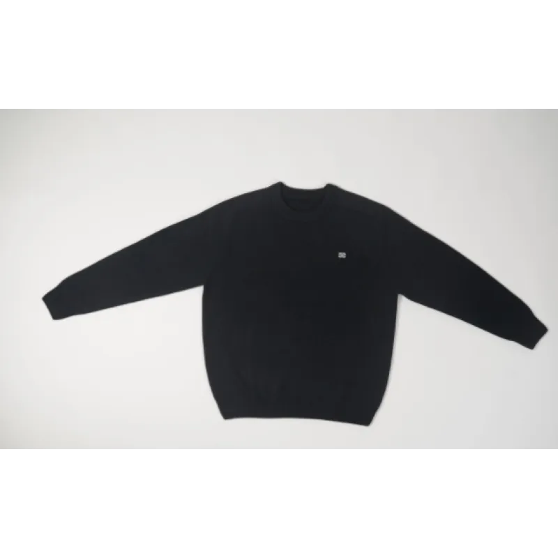 TRIOMPHE CREW NECK SWEATER IN WOOL AND CASHMERE BLACK / OFF WHITE