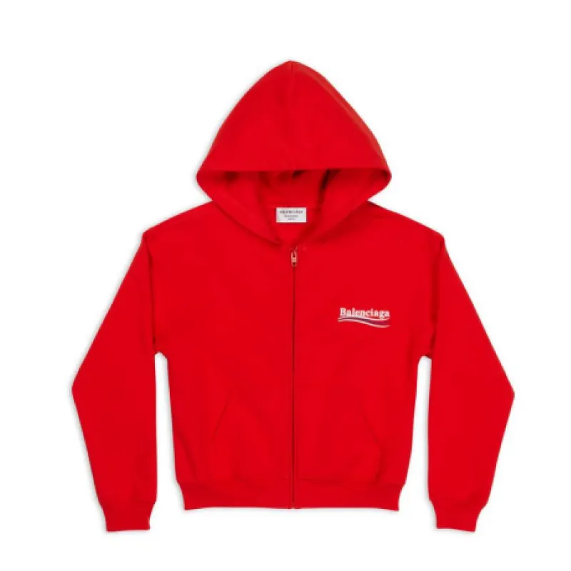 WOMEN'S POLITICAL CAMPAIGN SHRUNK ZIP-UP HOODIE SMALL FIT IN RED