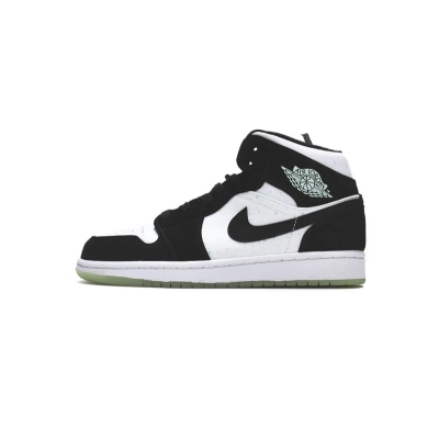 MID Air Jordan 1 Mid GS White Black Teal Tint