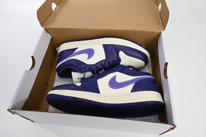 XH Travis Scott x Air Jordan 1 Low Sail White Purple