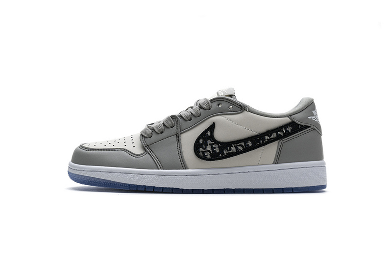 XH Dior x Air Jordan 1 Low Wolf Grey