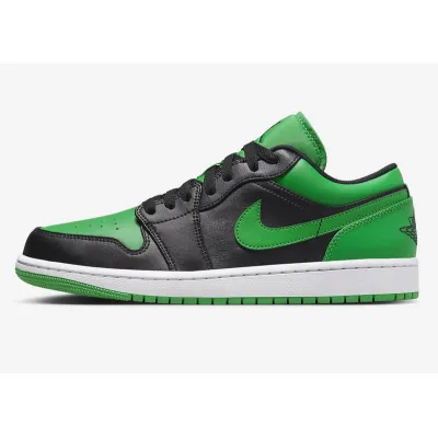 XH Air Jordan 1 Low “Lucky Green”Black Green Toes 01