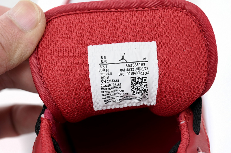 XH Air Jordan 1 Low Red, white And Black