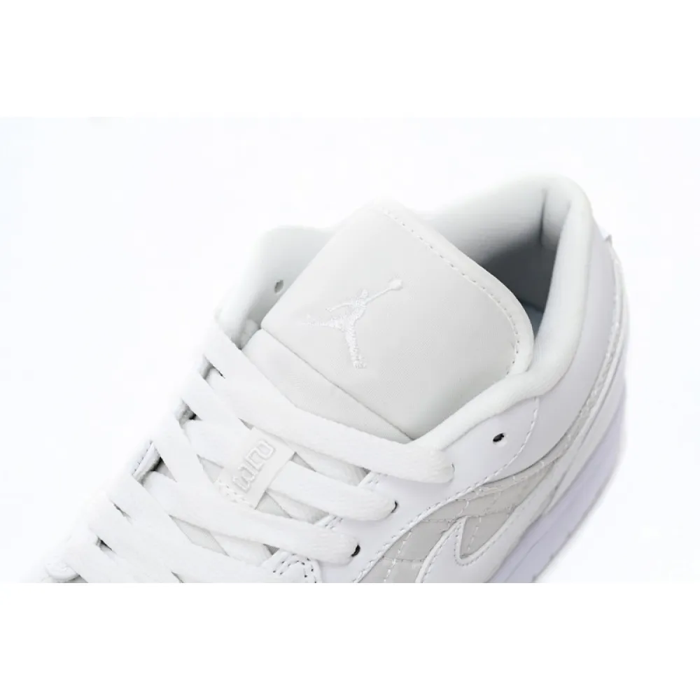 XH Air Jordan 1 Low Quilted “Triple White”