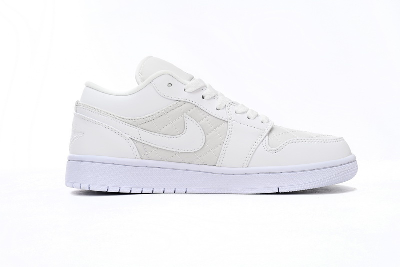 XH Air Jordan 1 Low Quilted “Triple White”