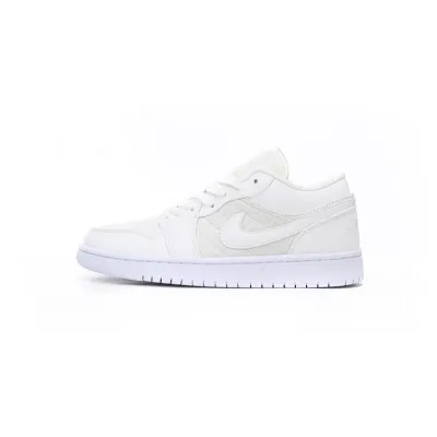 XH Air Jordan 1 Low Quilted “Triple White” 01