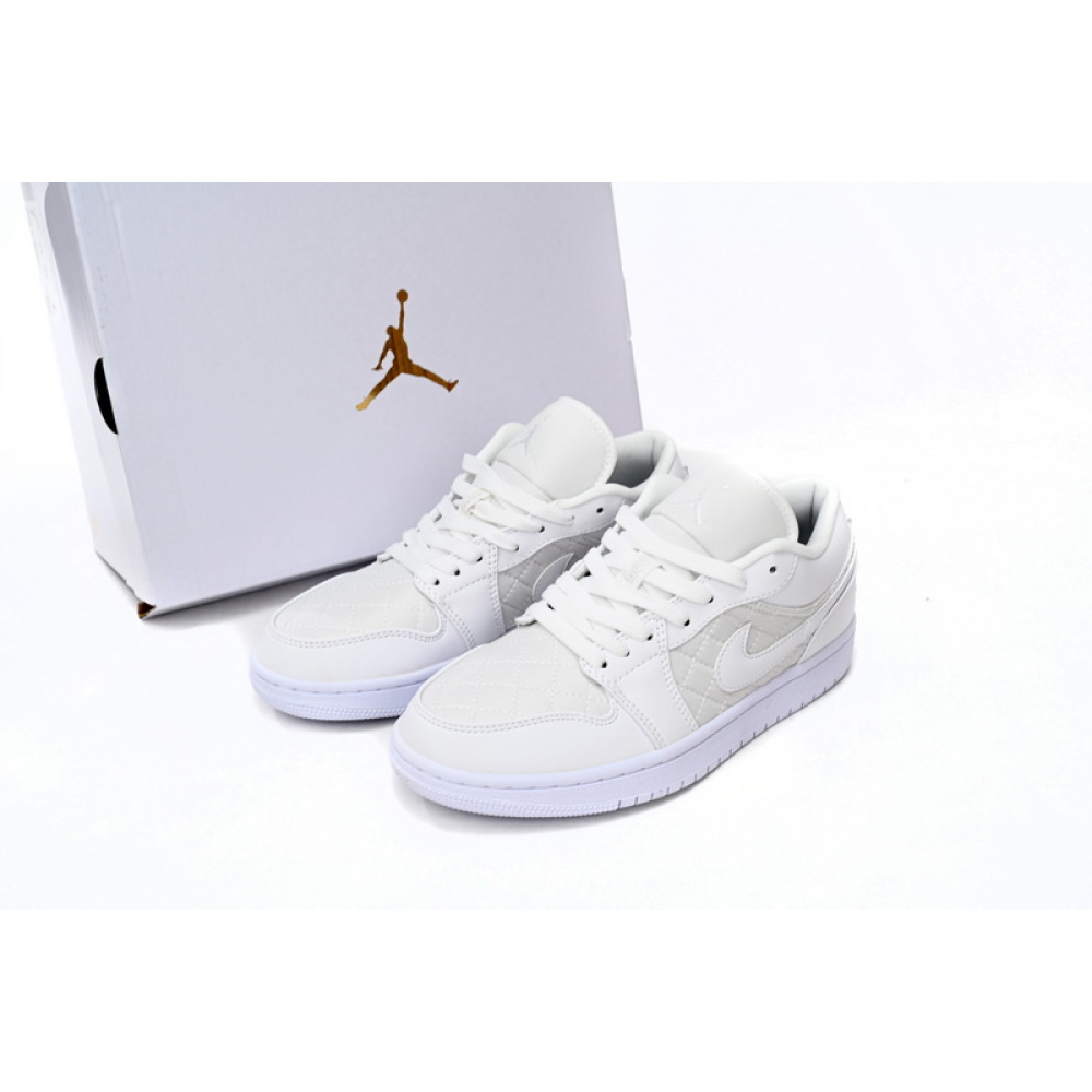 XH Air Jordan 1 Low Quilted “Triple White”