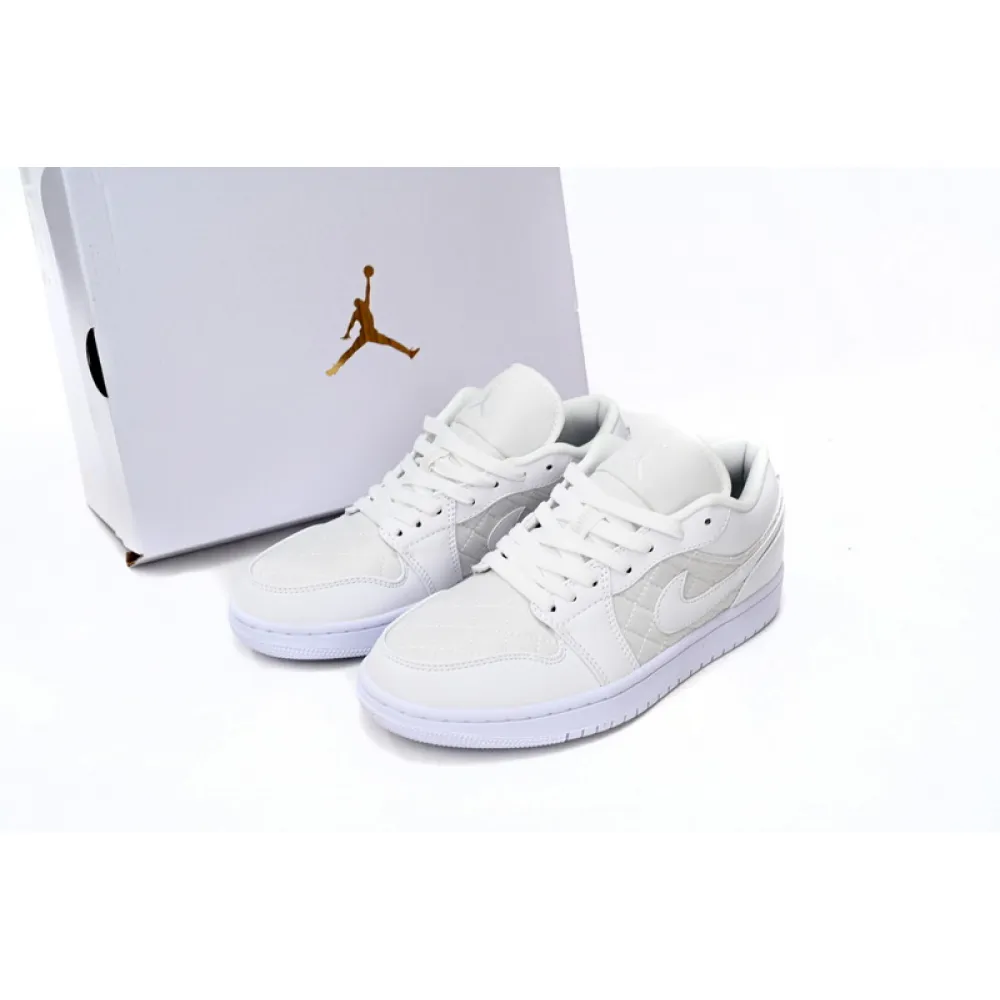 XH Air Jordan 1 Low Quilted “Triple White”