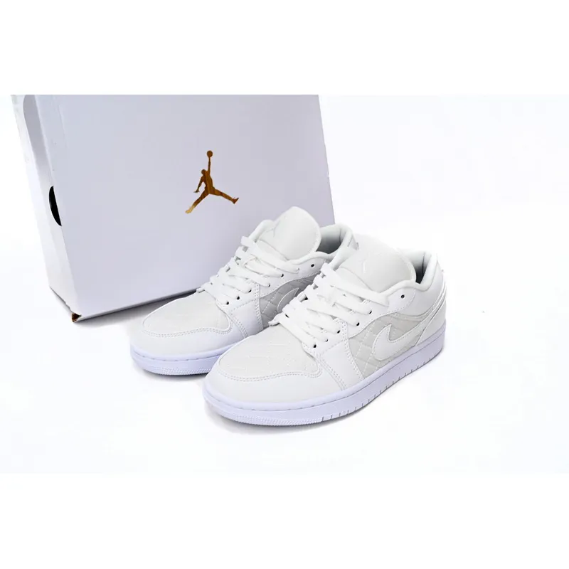 XH Air Jordan 1 Low Quilted “Triple White”