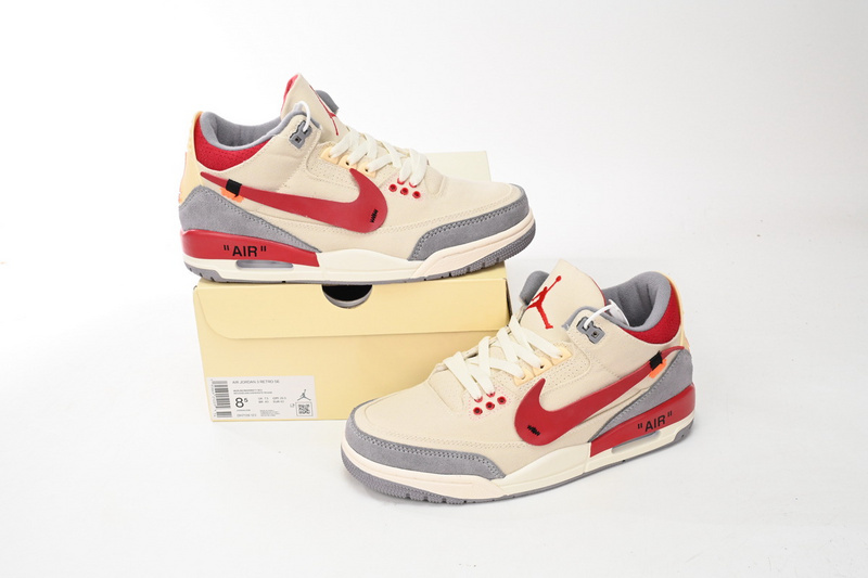 BS OFF WHITHE X Air Jordan 3 Beige