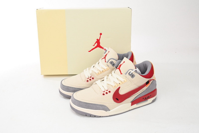 BS OFF WHITHE X Air Jordan 3 Beige