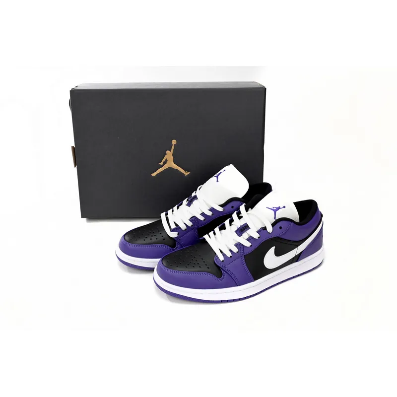 XH Air Jordan 1 Low Black Purple Splice