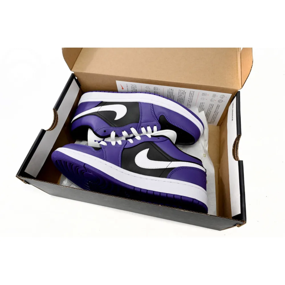 XH Air Jordan 1 Low Black Purple Splice