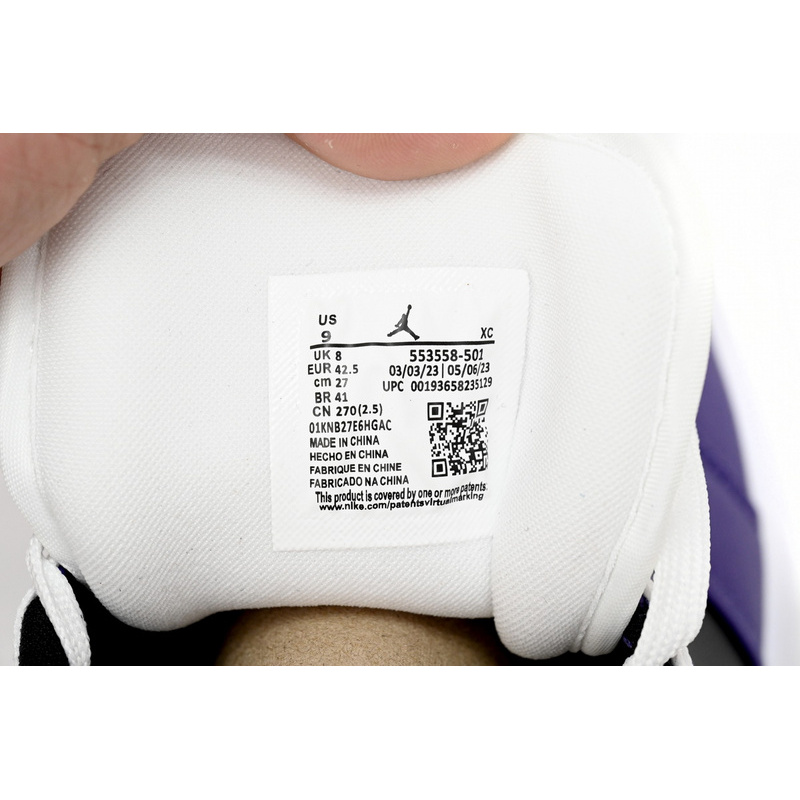 XH Air Jordan 1 Low Black Purple Splice