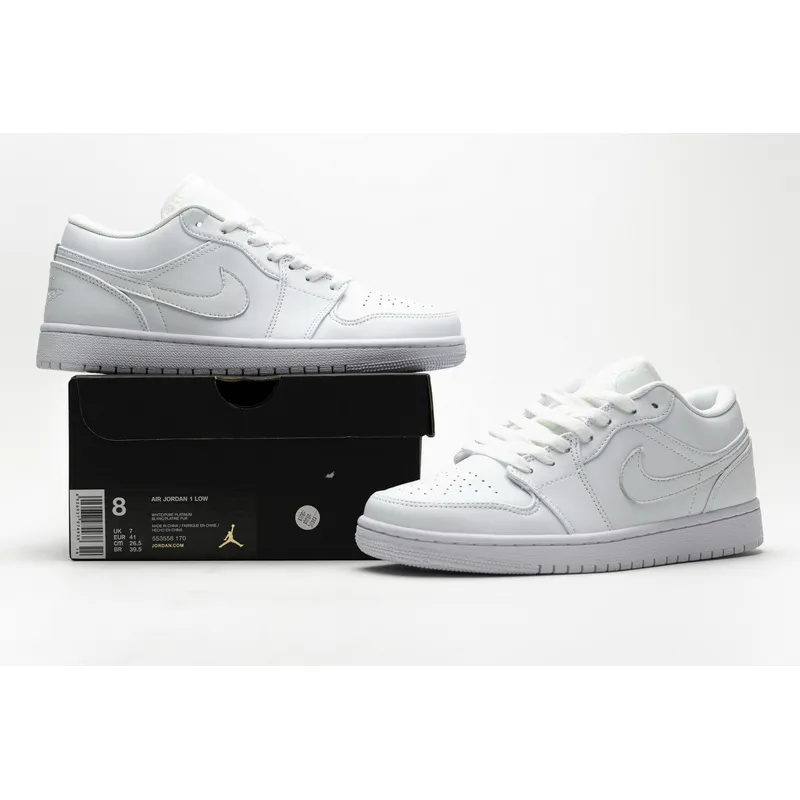 XH Air Jordan 1 Low White Pure Platnium