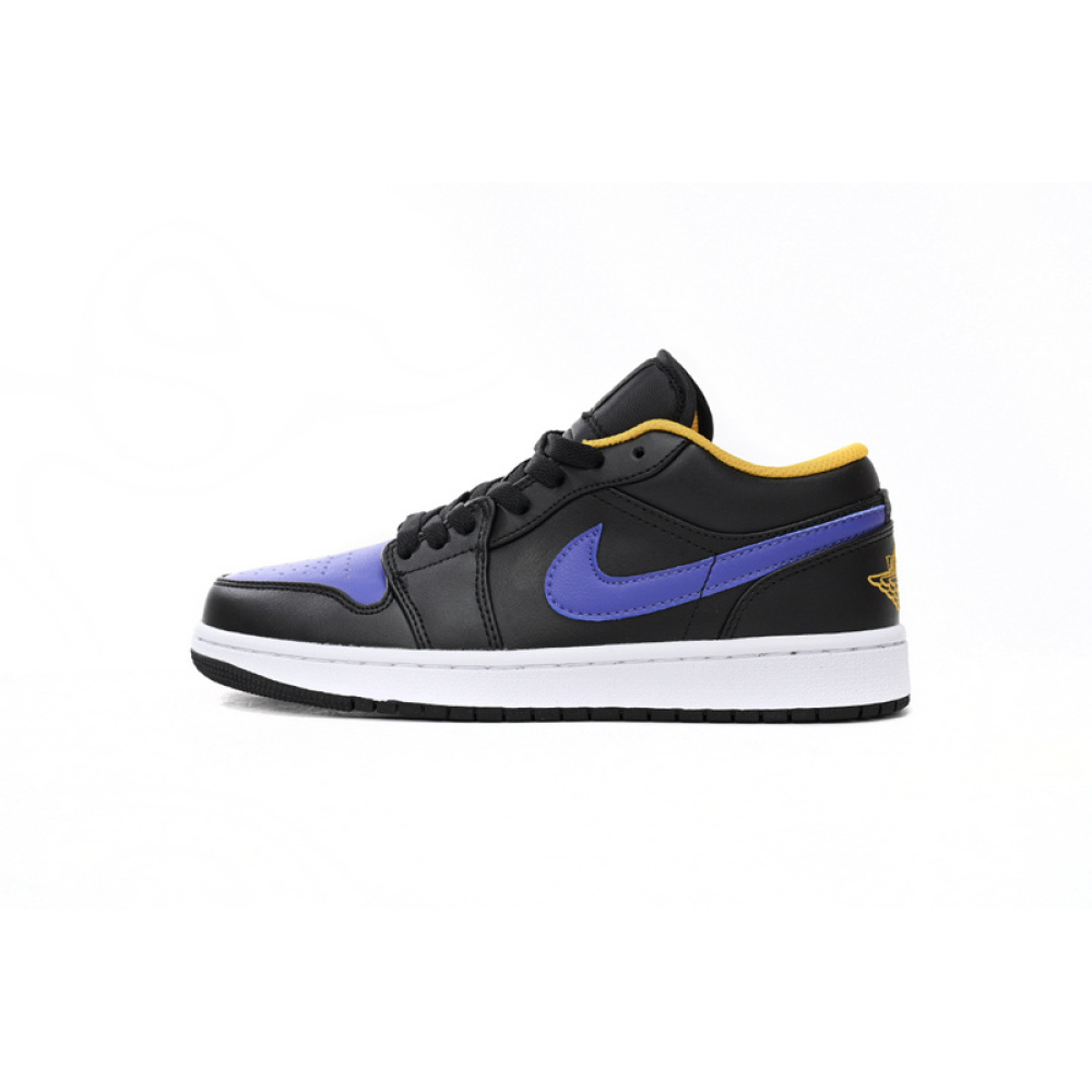 XH Air Jordan aj1 Low Black Purple Yellow