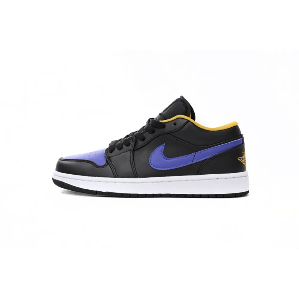 XH Air Jordan aj1 Low Black Purple Yellow