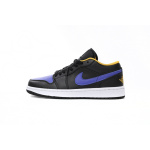 XH Air Jordan aj1 Low Black Purple Yellow