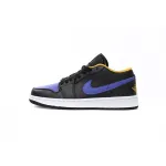 XH Air Jordan aj1 Low Black Purple Yellow