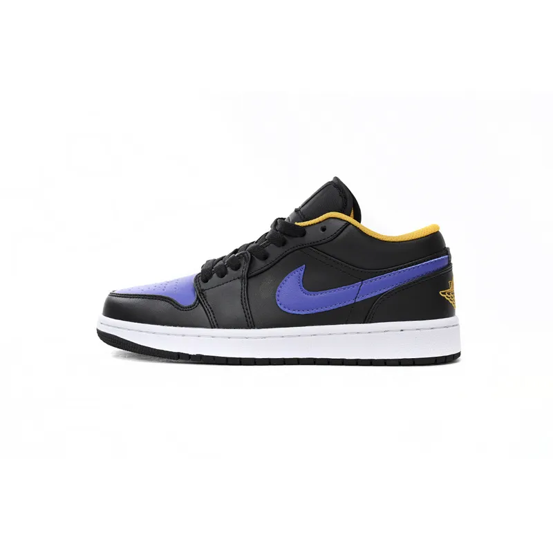 XH Air Jordan aj1 Low Black Purple Yellow