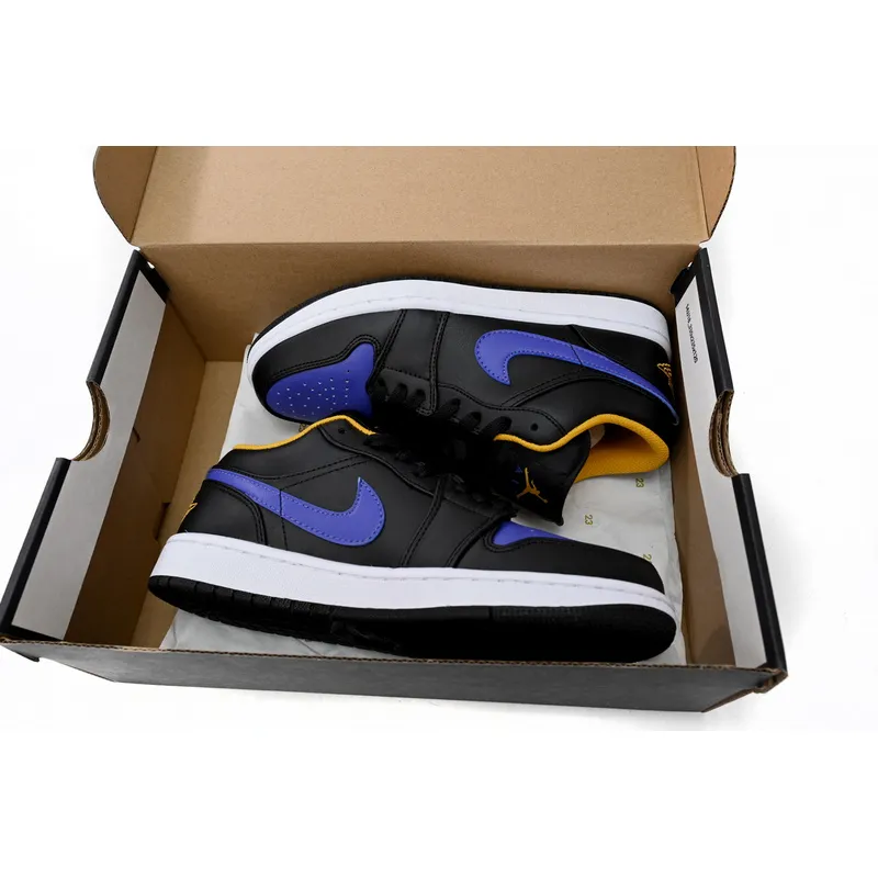 XH Air Jordan aj1 Low Black Purple Yellow