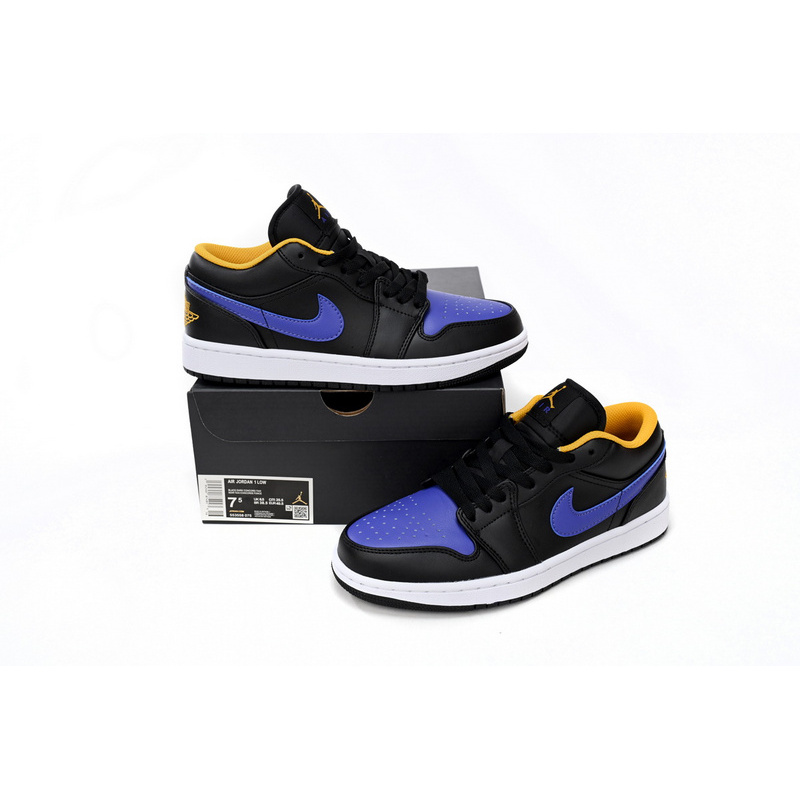 XH Air Jordan aj1 Low Black Purple Yellow