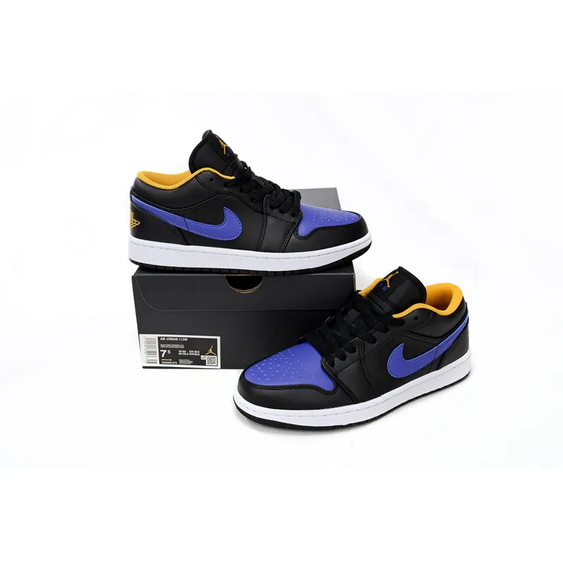 XH Air Jordan aj1 Low Black Purple Yellow