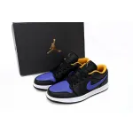 XH Air Jordan aj1 Low Black Purple Yellow