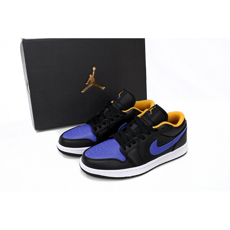 XH Air Jordan aj1 Low Black Purple Yellow