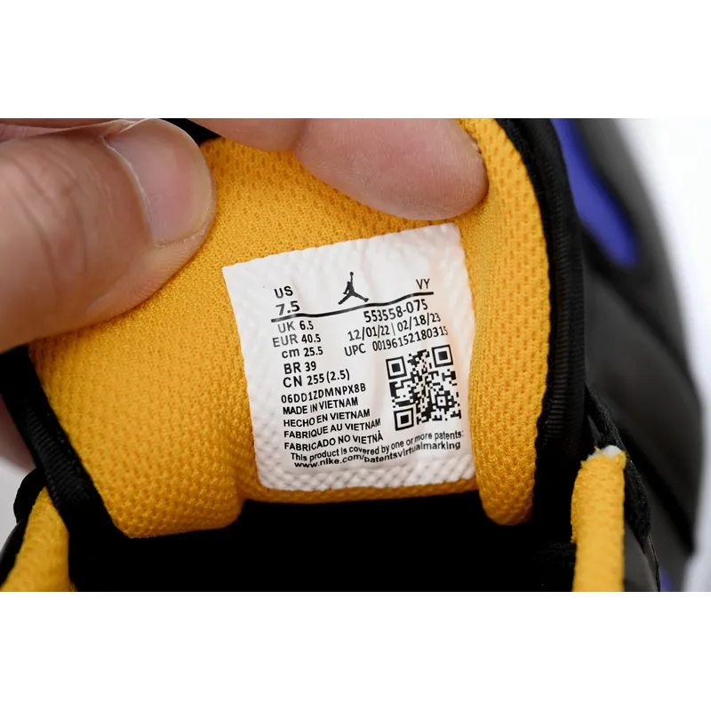 XH Air Jordan aj1 Low Black Purple Yellow
