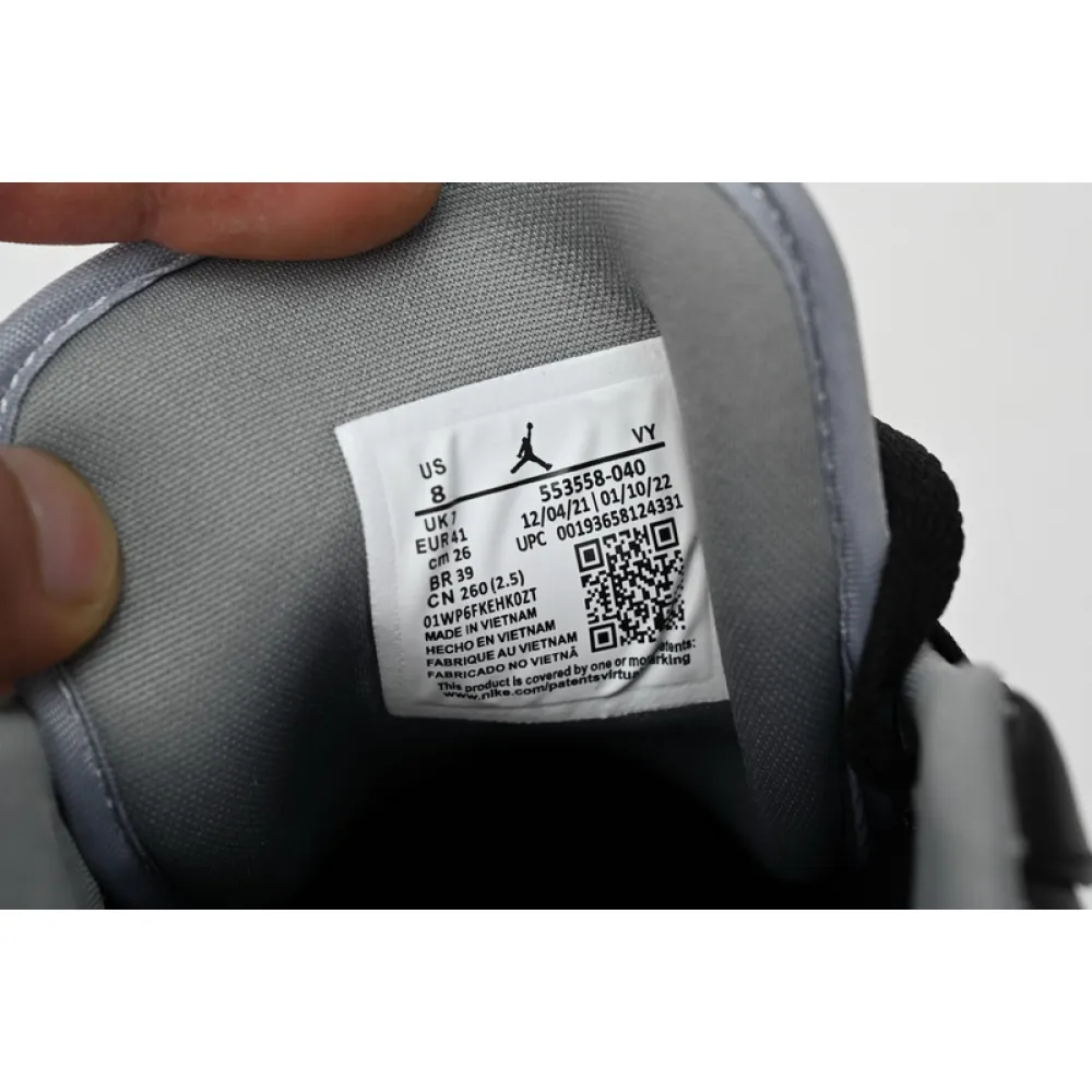 XH Air Jordan 1 Low Black Particle Grey