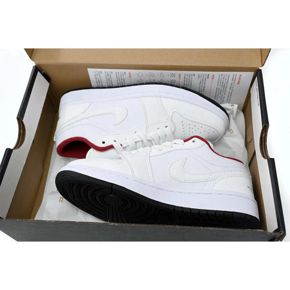 XH Air Jordan 1 Low All-white Red