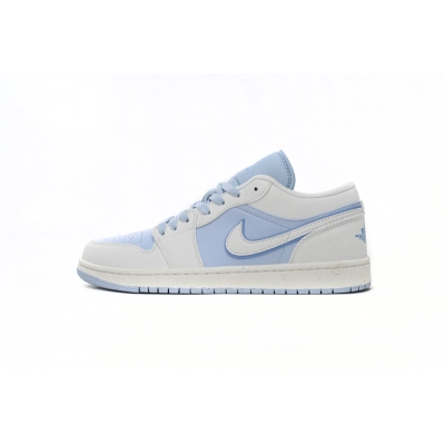XH Air Jordan 1 Low Light Blue And White 01