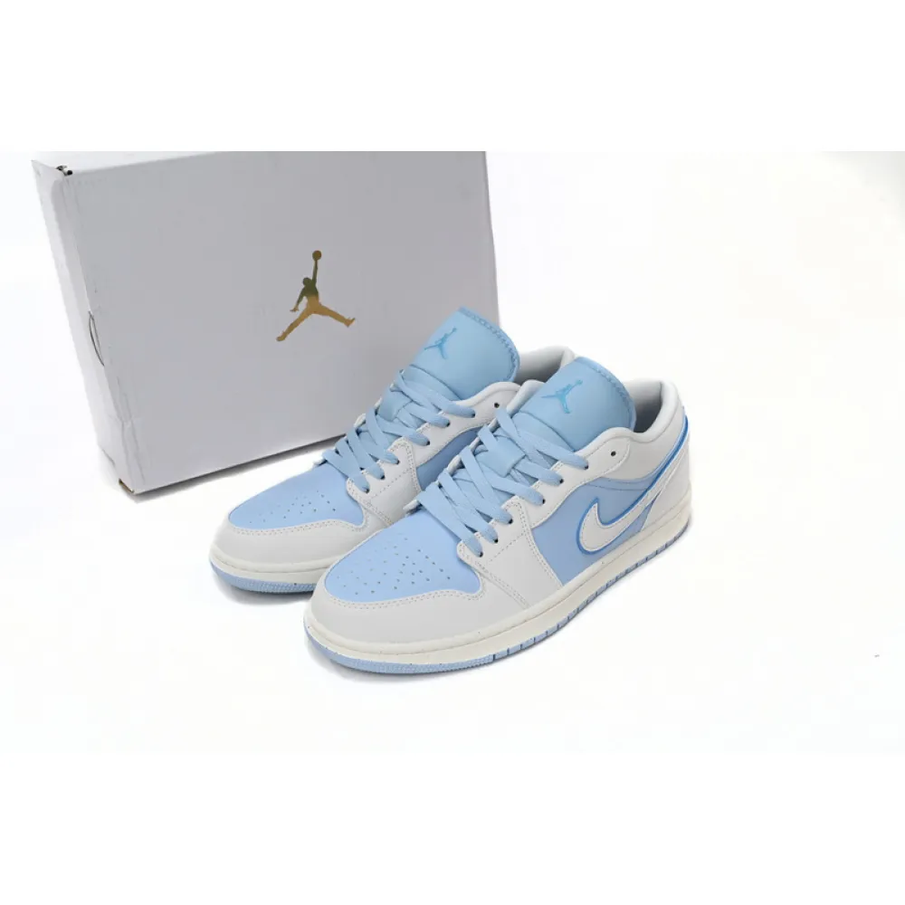 XH Air Jordan 1 Low Light Blue And White