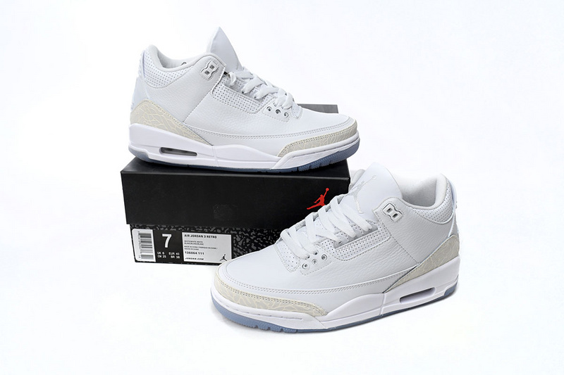 LS Air Jordan 3 Retro Pure White