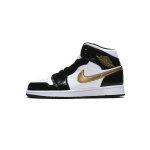 MID Air Jordan 1 Mid SE Black Gold Patent Leather