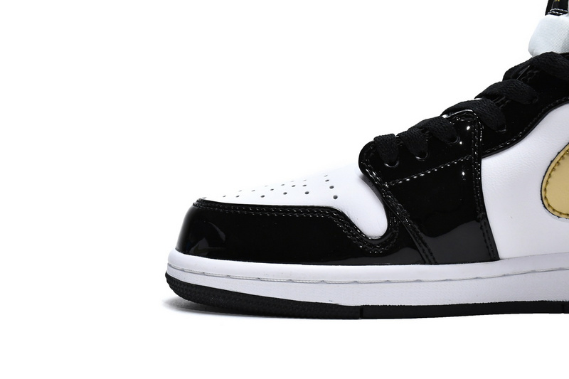 MID Air Jordan 1 Mid SE Black Gold Patent Leather