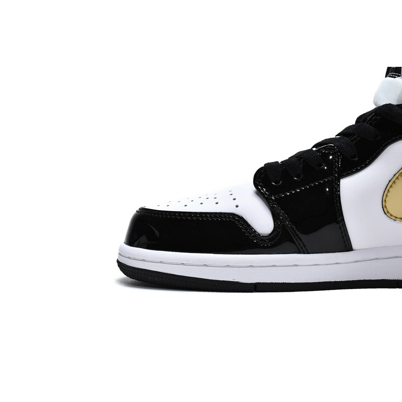 MID Air Jordan 1 Mid SE Black Gold Patent Leather