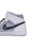 MID Air Jordan 1 Mid PS5 White Grey Black