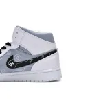 MID Air Jordan 1 Mid PS5 White Grey Black