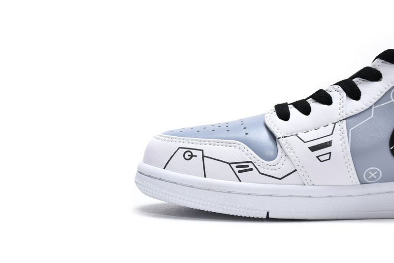 MID Air Jordan 1 Mid PS5 White Grey Black