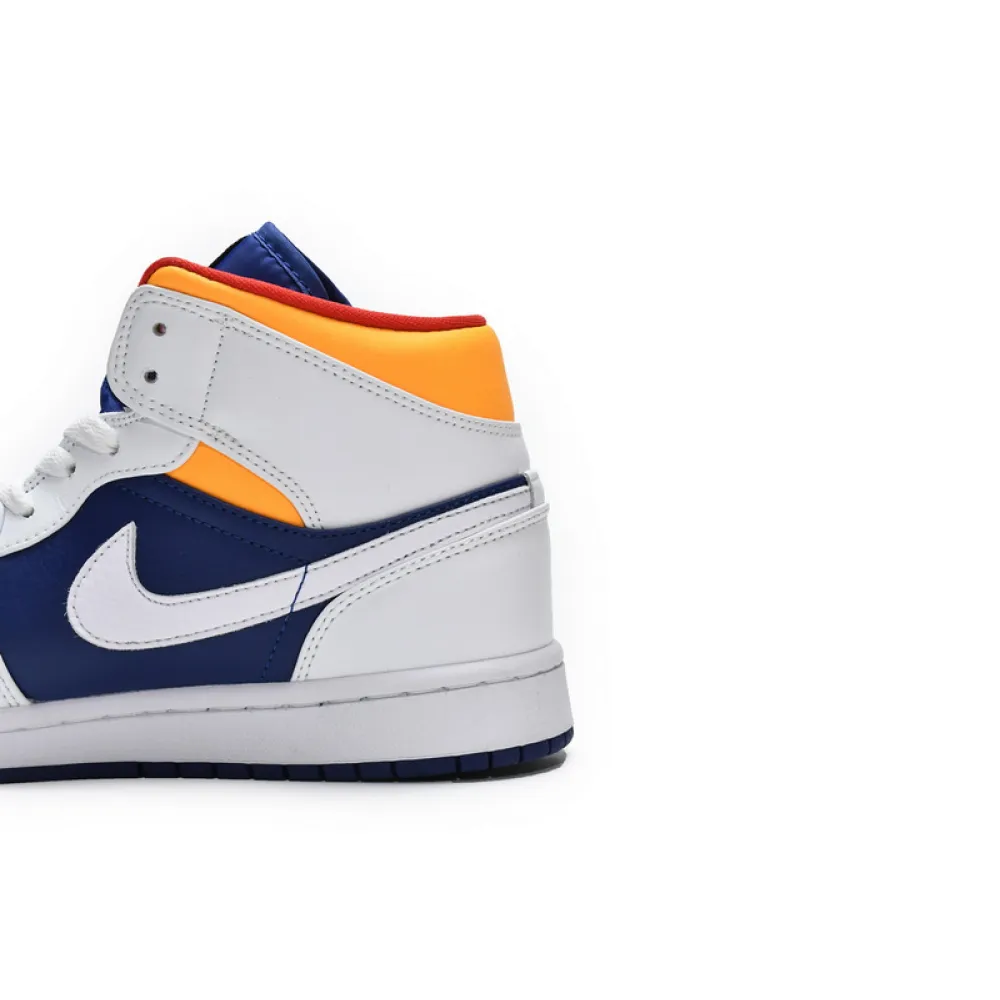 MID Air Jordan 1 Mid White Deep Royal Blue