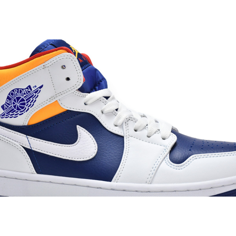 MID Air Jordan 1 Mid White Deep Royal Blue