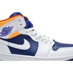 MID Air Jordan 1 Mid White Deep Royal Blue