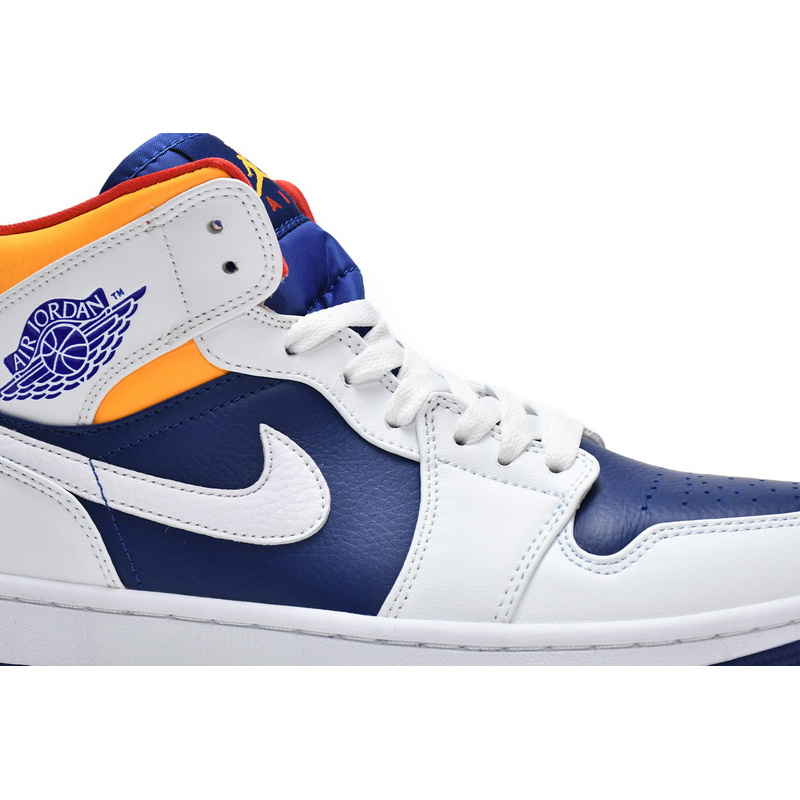 MID Air Jordan 1 Mid White Deep Royal Blue