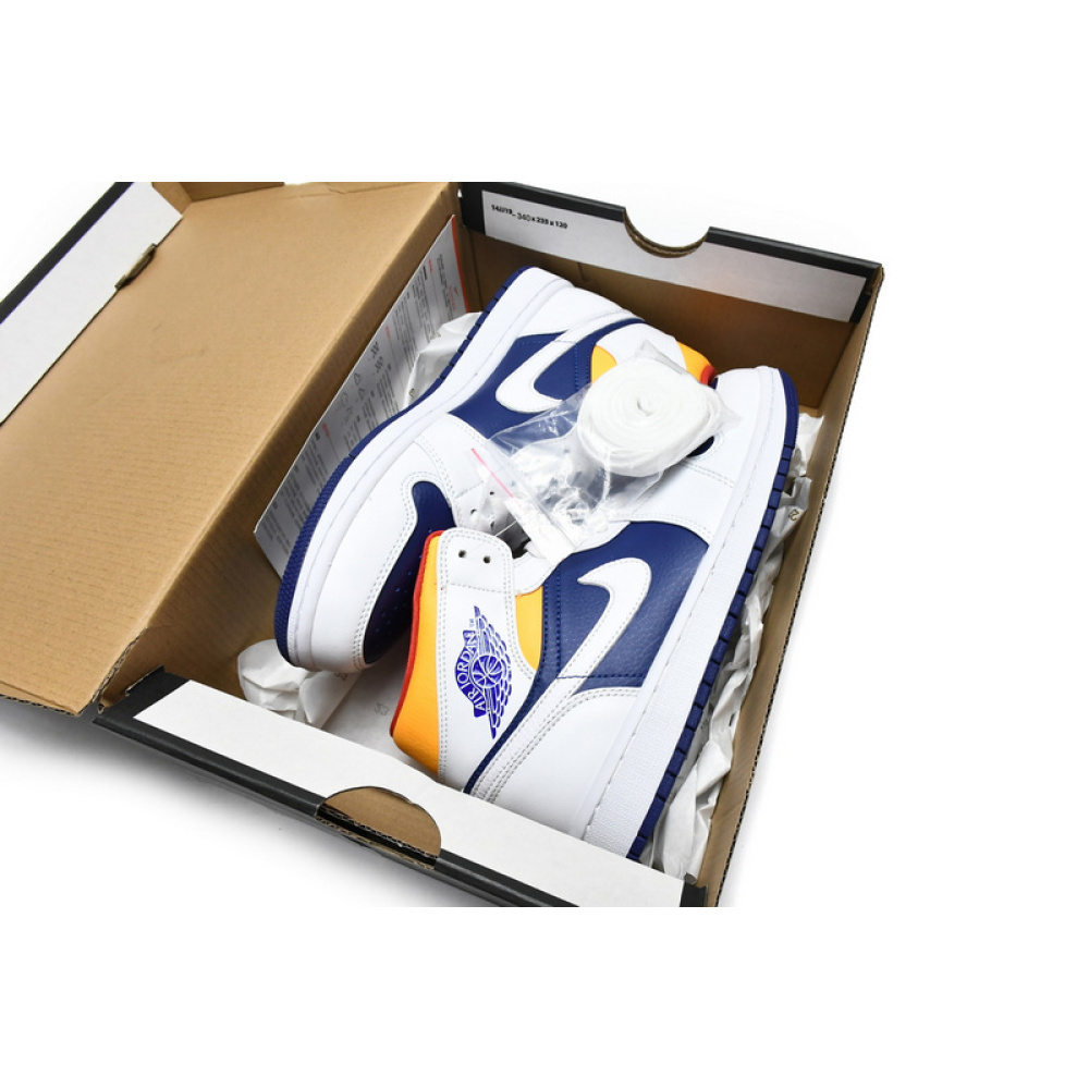 MID Air Jordan 1 Mid White Deep Royal Blue