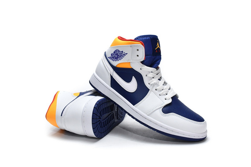 MID Air Jordan 1 Mid White Deep Royal Blue