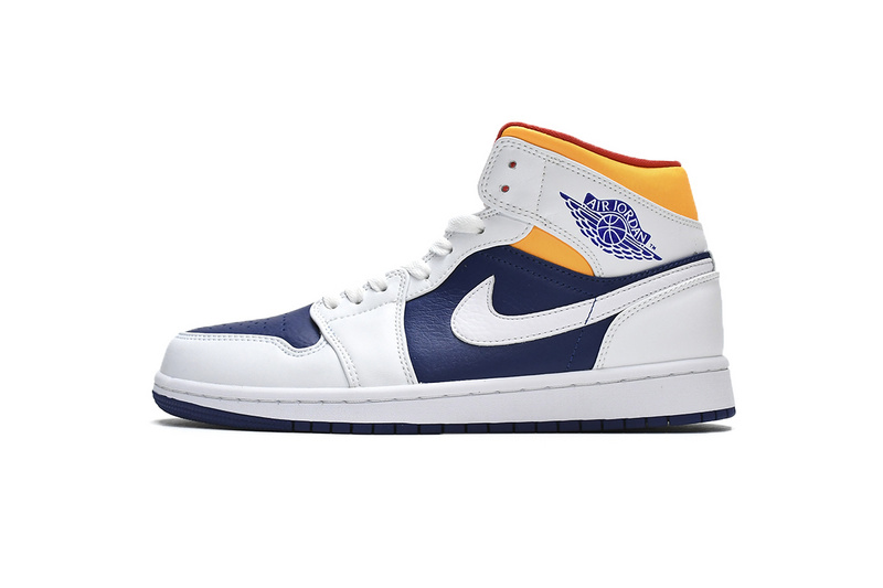 MID Air Jordan 1 Mid White Deep Royal Blue